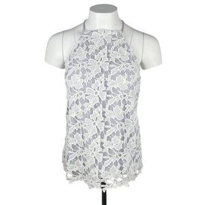 ADIVA Floral Crochet Lace  Halter Top Sz Small